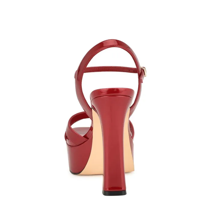 Iriv Platform Sandals Red Patent Women Nine West High Heels Iriv Platform Sandals Red Patent Women Nine West High Heels