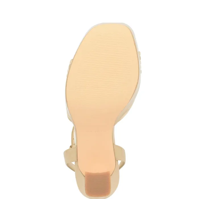 Irna Platform Ankle Strap Knotted Sandals Light Natural Patent Women Nine West High Heels Irna Platform Ankle Strap Knotted Sandals Light Natural Patent Women Nine West High Heels