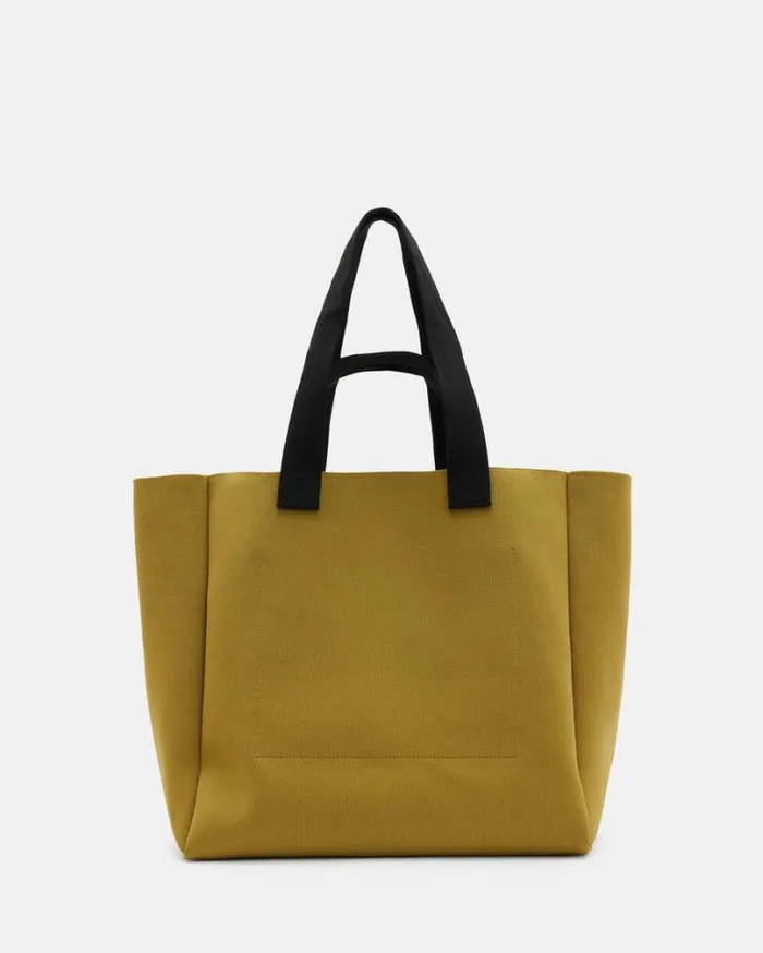 Izzy Logo Print Knitted Tote Bag Sap Green Women AllSaints Handbags and Wallets Izzy Logo Print Knitted Tote Bag Sap Green Women AllSaints Handbags and Wallets