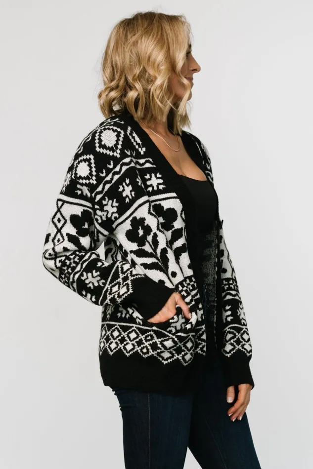 Jackson Oversized Cardigan Black Print Women Baltic Born Cardigans Jackson Oversized Cardigan Black Print Women Baltic Born Cardigans