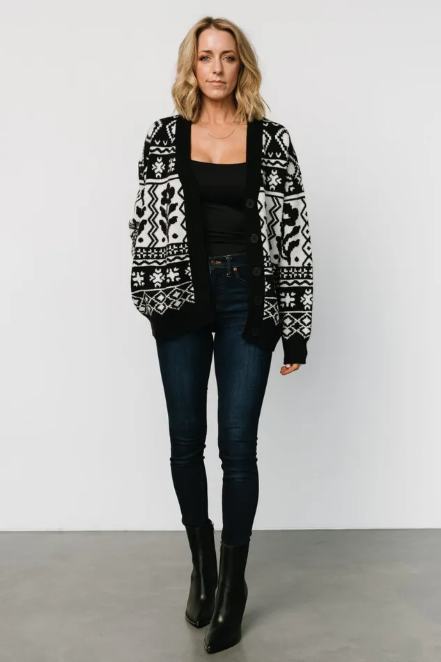 Jackson Oversized Cardigan Black Print Women Baltic Born Cardigans Jackson Oversized Cardigan Black Print Women Baltic Born Cardigans