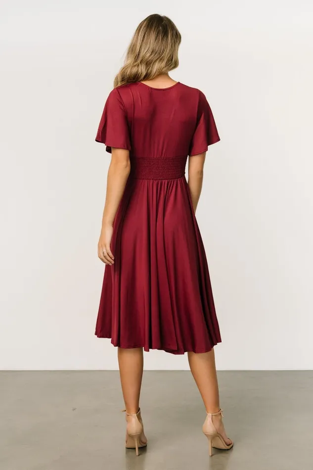 Janette Midi Dress Wine Women Baltic Born Midi Dresses