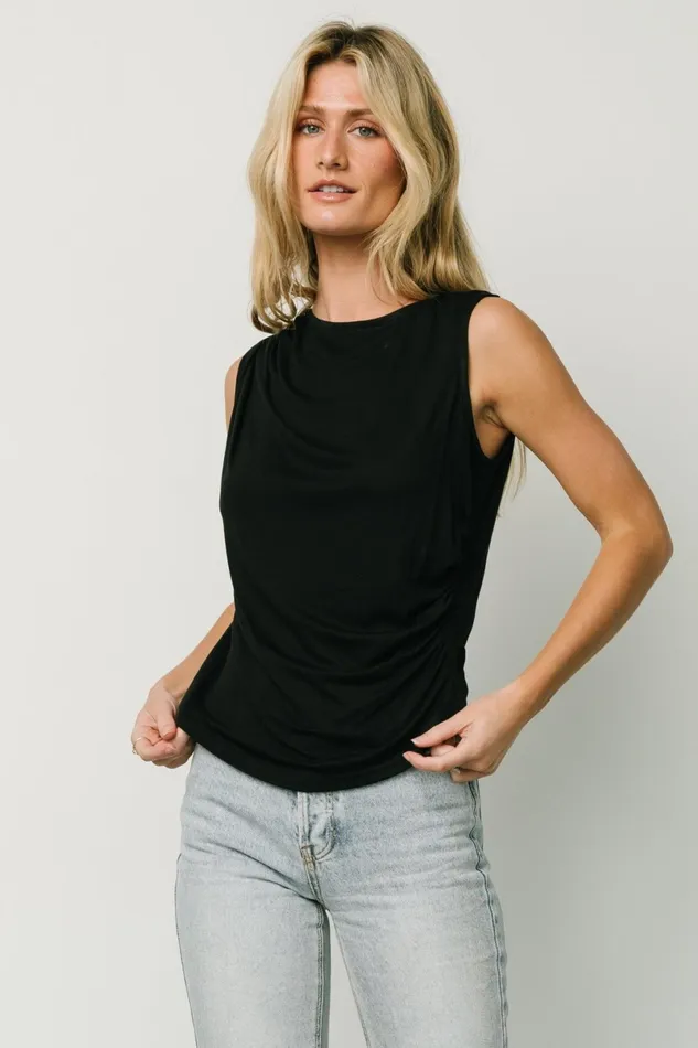 Jia Ruched Tank Top Black Women Baltic Born Blouses Shirts Jia Ruched Tank Top Black Women Baltic Born Blouses Shirts