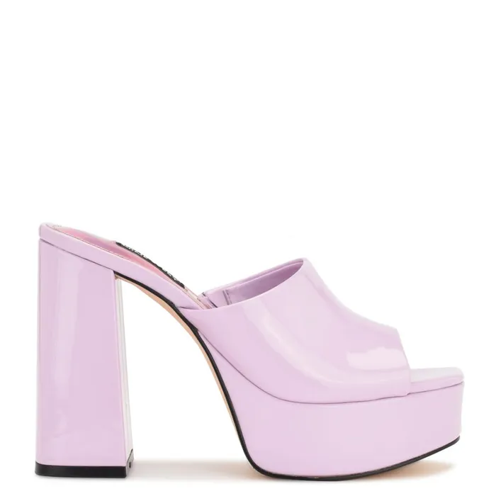Jilie Platform Slide Sandals Lilac Patent Women Nine West Sandals