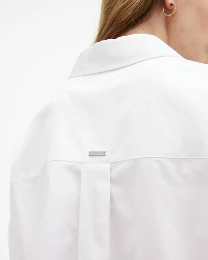 Joanna Relaxed Fit Cropped Shirt White Women AllSaints Tops and Shirts