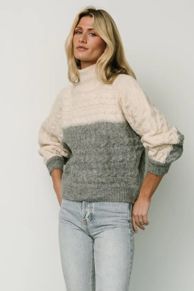 Jody Knit Sweater Ivory Gray Women Baltic Born Sweaters Jody Knit Sweater Ivory Gray Women Baltic Born Sweaters