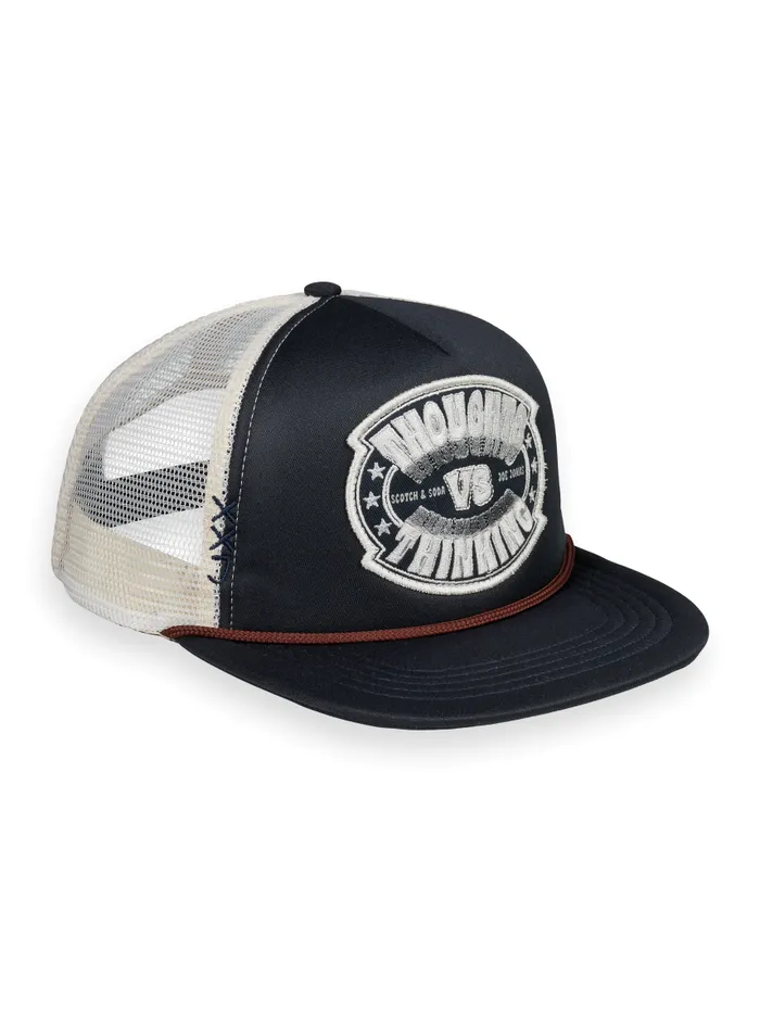 JOE JONAS X SCOTCH SODA EMBROIDERED ARTWORK TRUCKER CAP Night Men Scotch and Soda Hats Scarves and Gloves