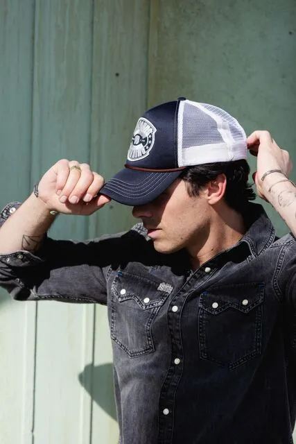 JOE JONAS X SCOTCH SODA EMBROIDERED ARTWORK TRUCKER CAP Night Men Scotch and Soda Hats Scarves and Gloves JOE JONAS X SCOTCH SODA EMBROIDERED ARTWORK TRUCKER CAP Night Men Scotch and Soda Hats Scarves and Gloves
