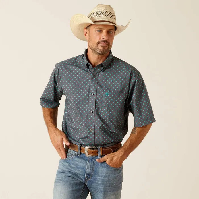 Johnnie Classic Fit Shirt Grey Men Ariat Button Down Shirts
