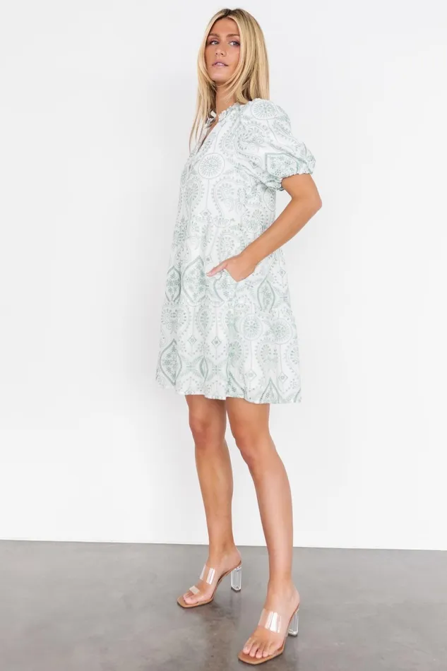 Josie Eyelet Babydoll Dress White Sage Women Baltic Born Short Dresses Josie Eyelet Babydoll Dress White Sage Women Baltic Born Short Dresses