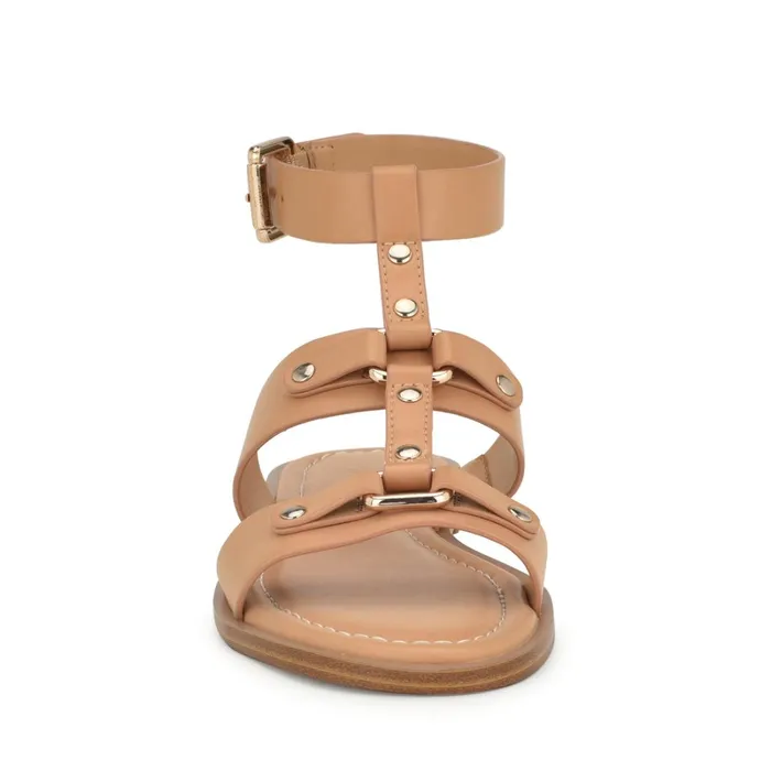 Jouise Ankle Strap Flat Sandals Light Natural Women Nine West Low Heel