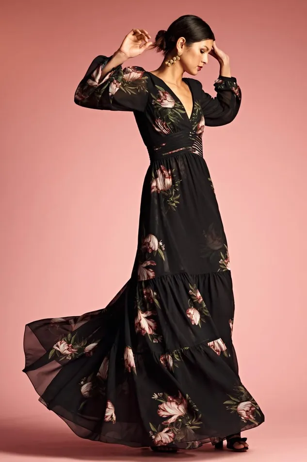 Jules Gown 8211 Noir Blossom Women Sachin and Babi Boho