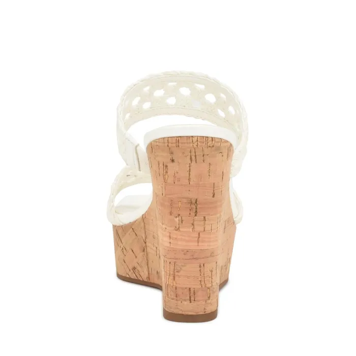 Kalani Wedge Sandals White Women Nine West High Heels Kalani Wedge Sandals White Women Nine West High Heels