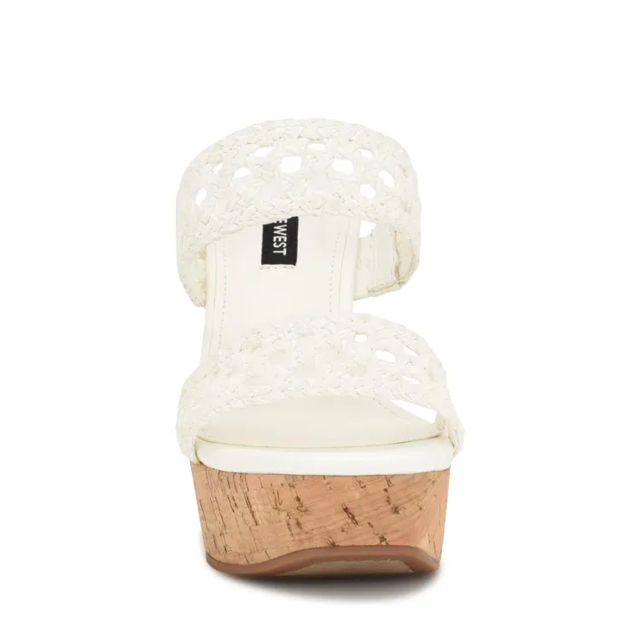 Kalani Wedge Sandals White Women Nine West Sandals Kalani Wedge Sandals White Women Nine West Sandals