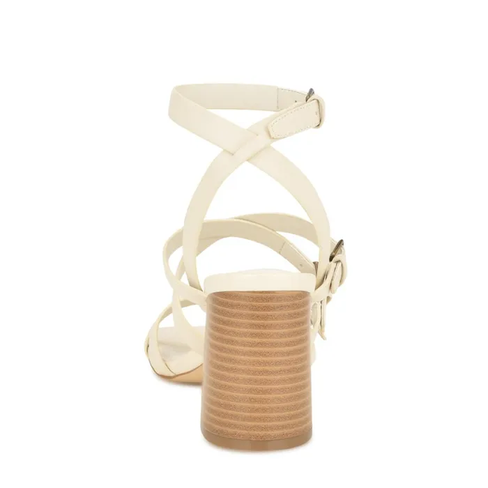 Karrly Ankle Strap Heeled Sandals Ivory Women Nine West Mid Heels Karrly Ankle Strap Heeled Sandals Ivory Women Nine West Mid Heels