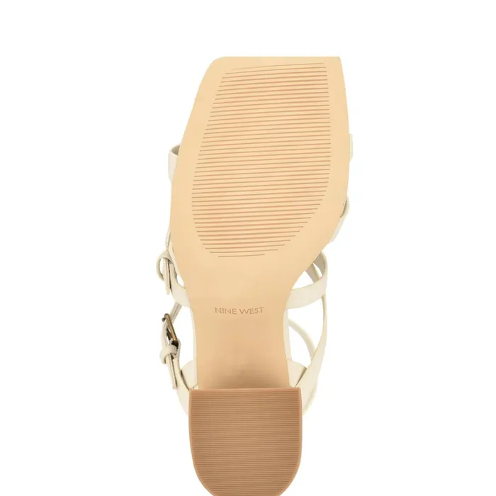 Karrly Ankle Strap Heeled Sandals Ivory Women Nine West Mid Heels Karrly Ankle Strap Heeled Sandals Ivory Women Nine West Mid Heels