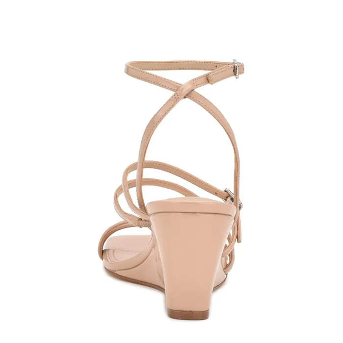 Keamer Ankle Strap Wedge Sandals Light Natural Patent Women Nine West Wedges Keamer Ankle Strap Wedge Sandals Light Natural Patent Women Nine West Wedges