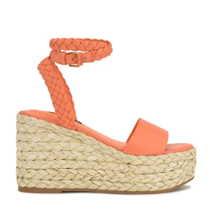 Keily Espadrille Wedge Sandals Orange Women Nine West Sandals