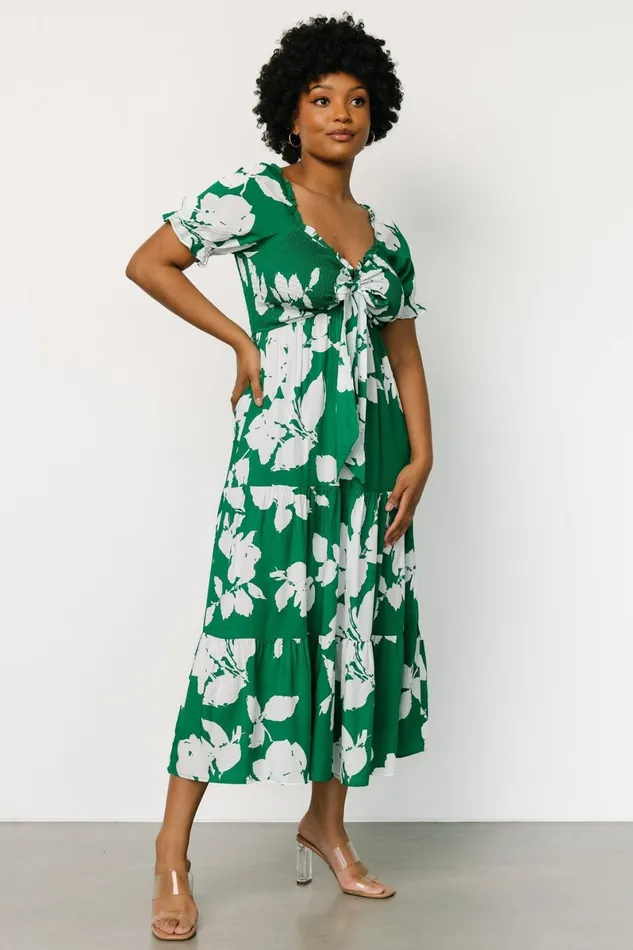 Kelley Smocked Maxi Dress Green White Women Baltic Born Bump Friendly Kelley Smocked Maxi Dress Green White Women Baltic Born Bump Friendly