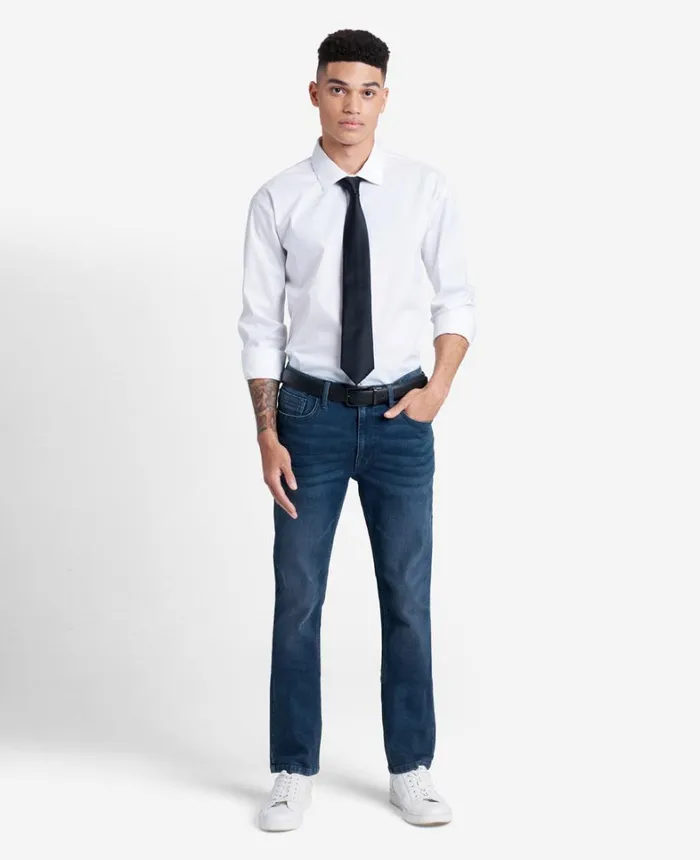 Kenneth Cole Denim Men SlimFit Recycled Stretch Denim Jeans Leroy 8211 Medium Blue