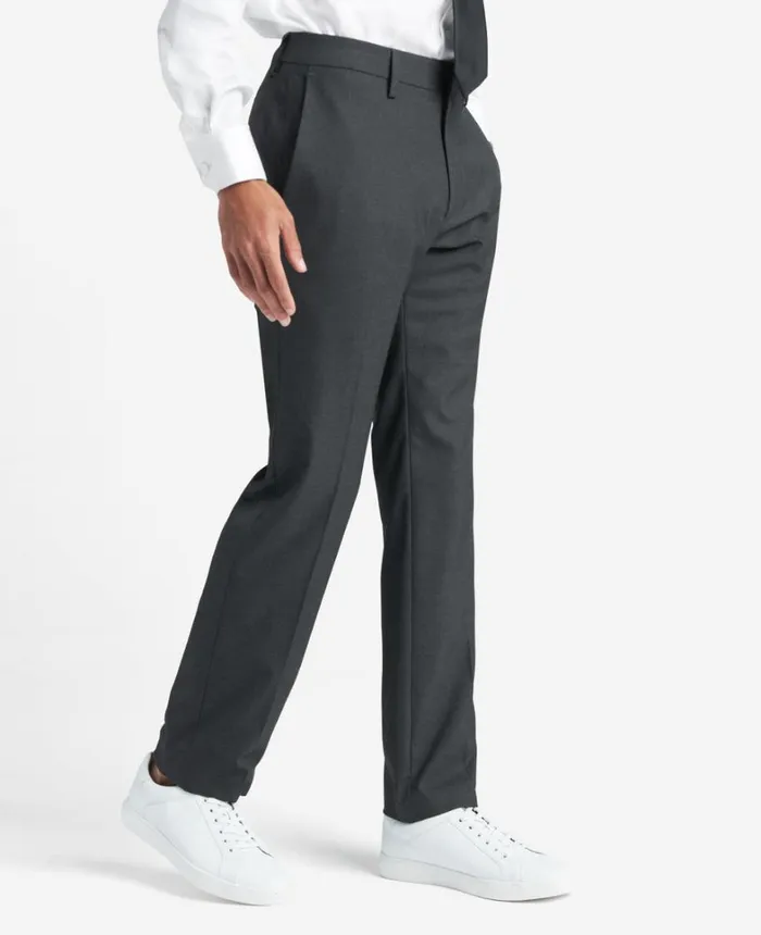 Kenneth Cole Dress Pants Men Premium Stretch Twill SlimFit Flex Waistband Dress Pant Dk Htr Grey Kenneth Cole Dress Pants Men Premium Stretch Twill SlimFit Flex Waistband Dress Pant Dk Htr Grey