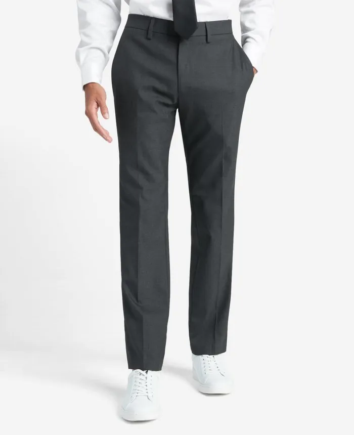 Kenneth Cole Dress Pants Men Premium Stretch Twill SlimFit Flex Waistband Dress Pant Dk Htr Grey Kenneth Cole Dress Pants Men Premium Stretch Twill SlimFit Flex Waistband Dress Pant Dk Htr Grey