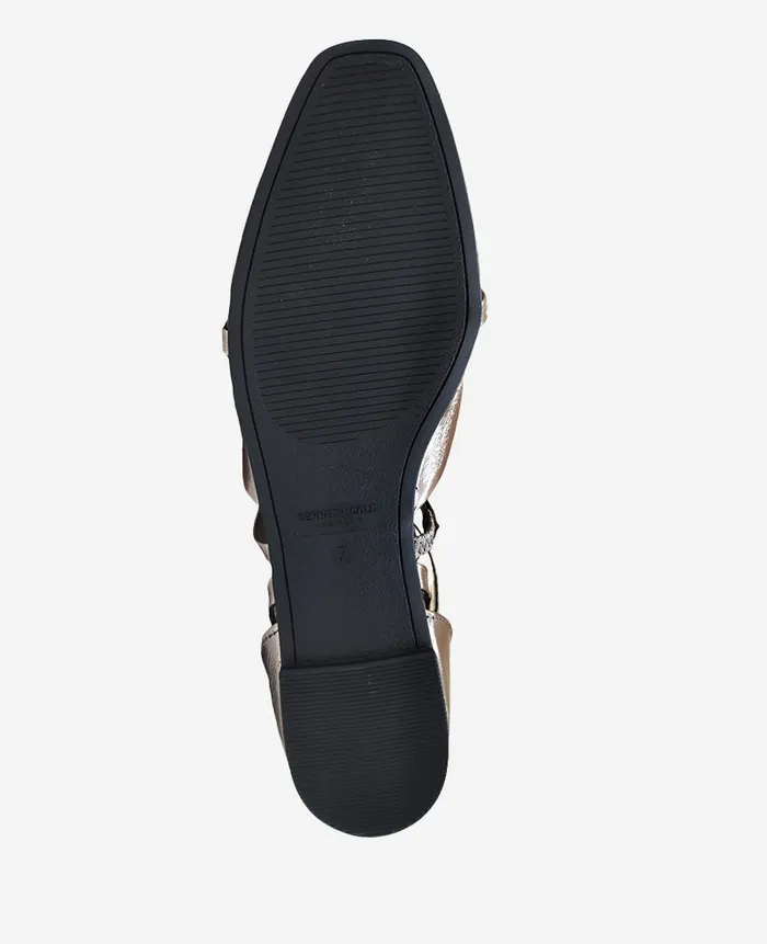 Kenneth Cole Flats and Loafers Women Mason Strappy Metallic Stud Flat Pewter Kenneth Cole Flats and Loafers Women Mason Strappy Metallic Stud Flat Pewter