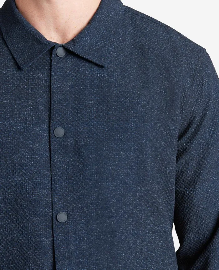 Kenneth Cole Jackets and Outerwear Men Printed Performance Seersucker Jacket Navy Kenneth Cole Jackets and Outerwear Men Printed Performance Seersucker Jacket Navy