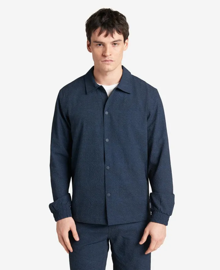 Kenneth Cole Jackets and Outerwear Men Printed Performance Seersucker Jacket Navy Kenneth Cole Jackets and Outerwear Men Printed Performance Seersucker Jacket Navy