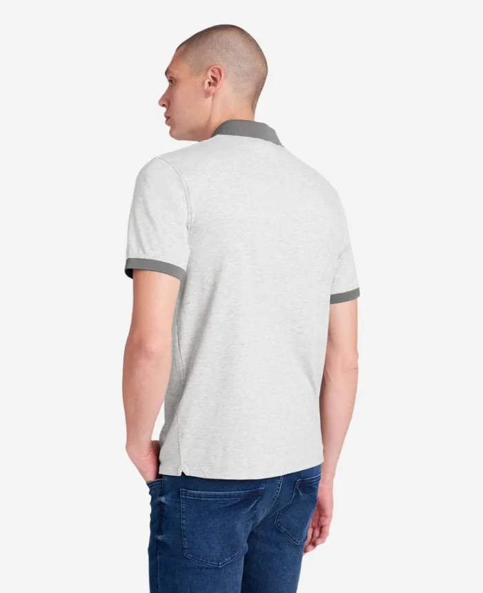 Kenneth Cole Polos and TShirts Men Colorblock Collar Solid Short Sleeve Polo Heather Grey Kenneth Cole Polos and TShirts Men Colorblock Collar Solid Short Sleeve Polo Heather Grey