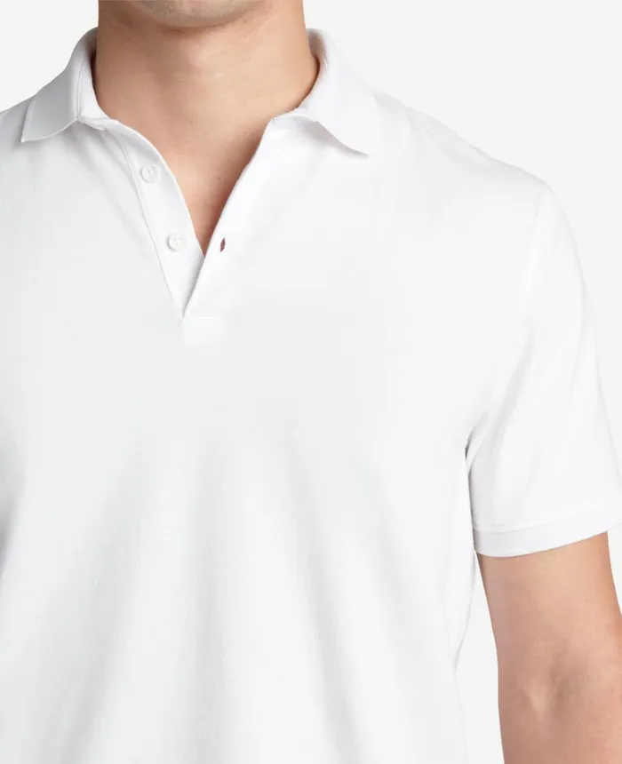 Kenneth Cole Polos and TShirts Men Colorblock Collar Solid Short Sleeve Polo White Kenneth Cole Polos and TShirts Men Colorblock Collar Solid Short Sleeve Polo White