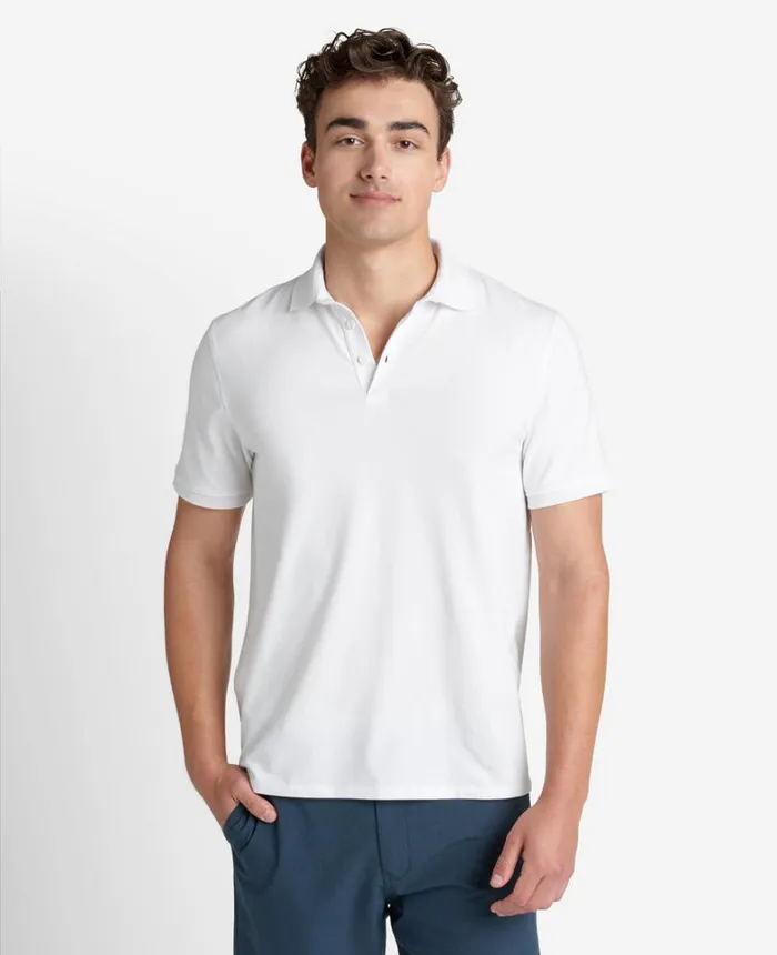 Kenneth Cole Polos and TShirts Men Colorblock Collar Solid Short Sleeve Polo White Kenneth Cole Polos and TShirts Men Colorblock Collar Solid Short Sleeve Polo White
