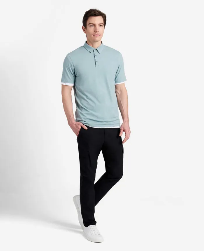 Kenneth Cole Polos and TShirts Men The Performance Polo Faded Blue Kenneth Cole Polos and TShirts Men The Performance Polo Faded Blue