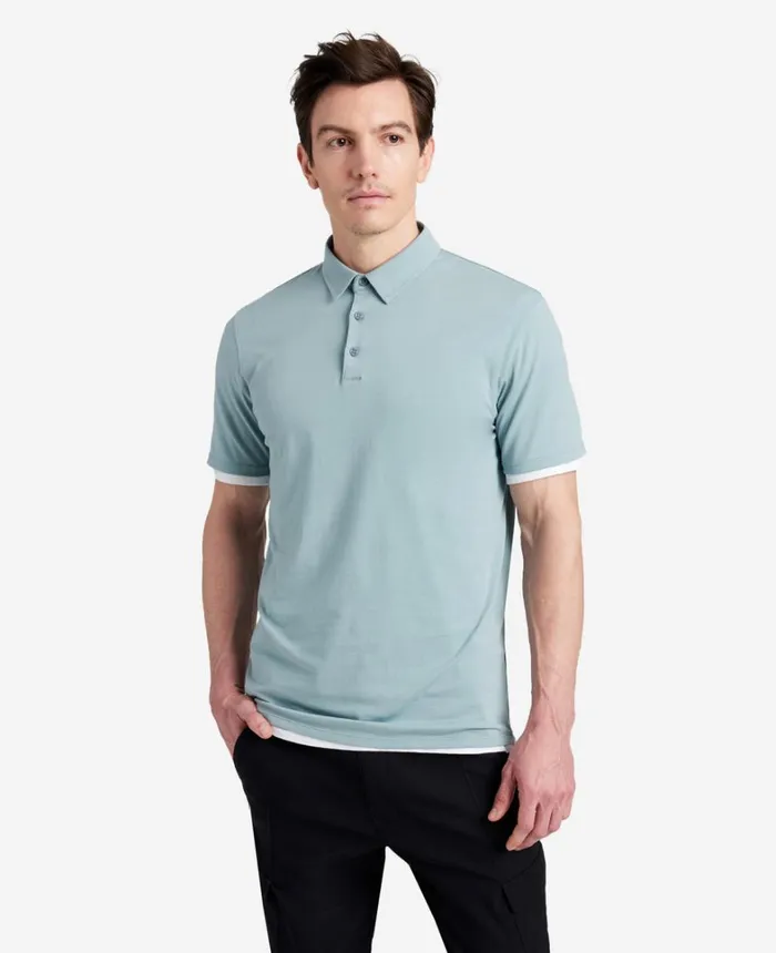 Kenneth Cole Polos and TShirts Men The Performance Polo Faded Blue Kenneth Cole Polos and TShirts Men The Performance Polo Faded Blue