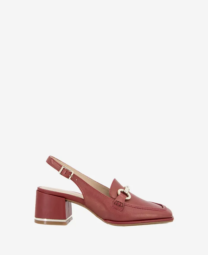 Kenneth Cole Pumps and Heels Women Elina Leather Slingback Loafer Rio Red Leather