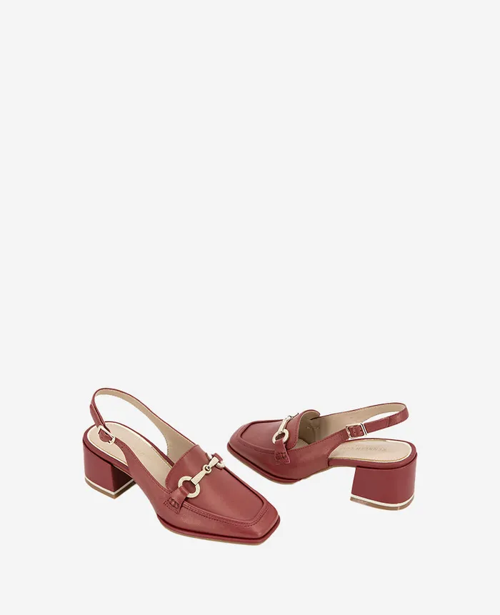 Kenneth Cole Pumps and Heels Women Elina Leather Slingback Loafer Rio Red Leather