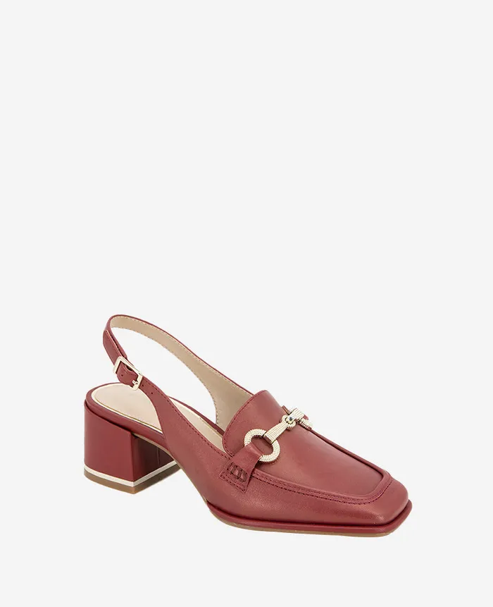 Kenneth Cole Pumps and Heels Women Elina Leather Slingback Loafer Rio Red Leather