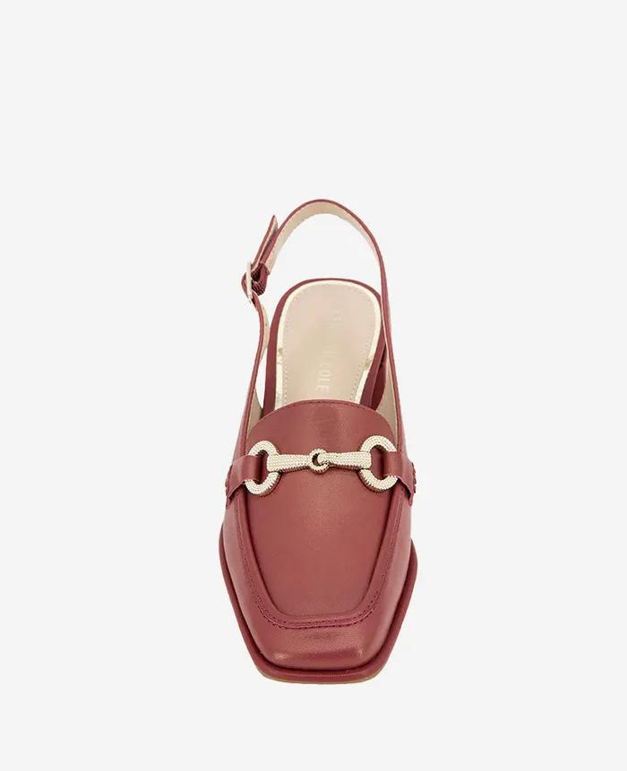 Kenneth Cole Pumps and Heels Women Elina Leather Slingback Loafer Rio Red Leather