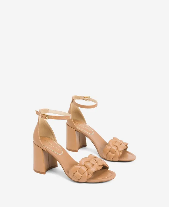 Kenneth Cole Pumps and Heels Women Luisa Woven Heeled Sandal Classic Tan Kenneth Cole Pumps and Heels Women Luisa Woven Heeled Sandal Classic Tan