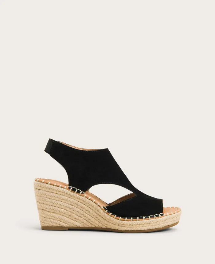 Kenneth Cole Sandals and Wedges Women GENTLE SOULS Cody Suede Esparille Wedge Black