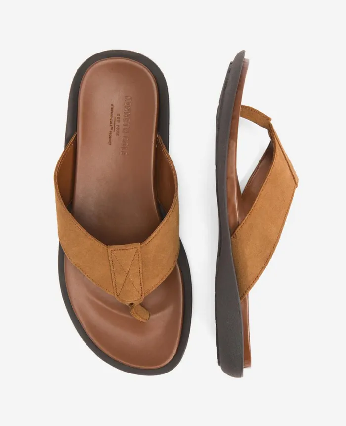 Kenneth Cole Sandals Men Sand Leather Thong Sandal Tobacco Kenneth Cole Sandals Men Sand Leather Thong Sandal Tobacco
