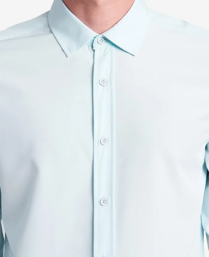 Kenneth Cole Shirts Men Performance Slim Fit Button Down Shirt Light Blue Kenneth Cole Shirts Men Performance Slim Fit Button Down Shirt Light Blue