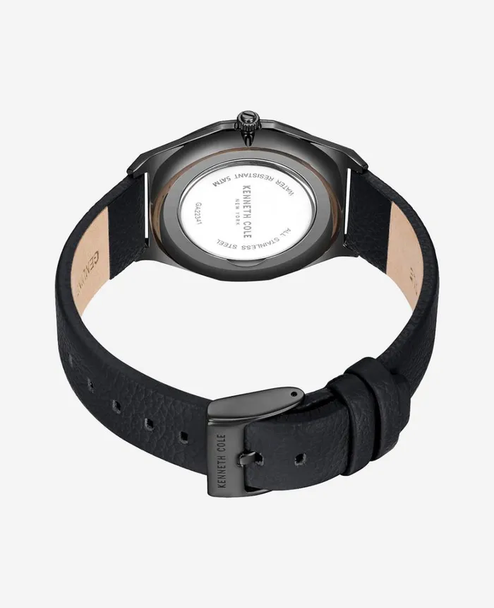Kenneth Cole Watches Men Modern Classic Analog Leather Strap Watch Black Kenneth Cole Watches Men Modern Classic Analog Leather Strap Watch Black