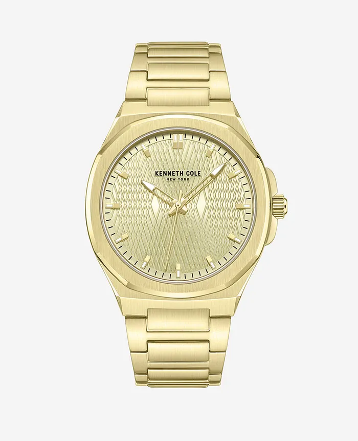 Kenneth Cole Watches Men Modern Stainless Steel Classic Watch Gold