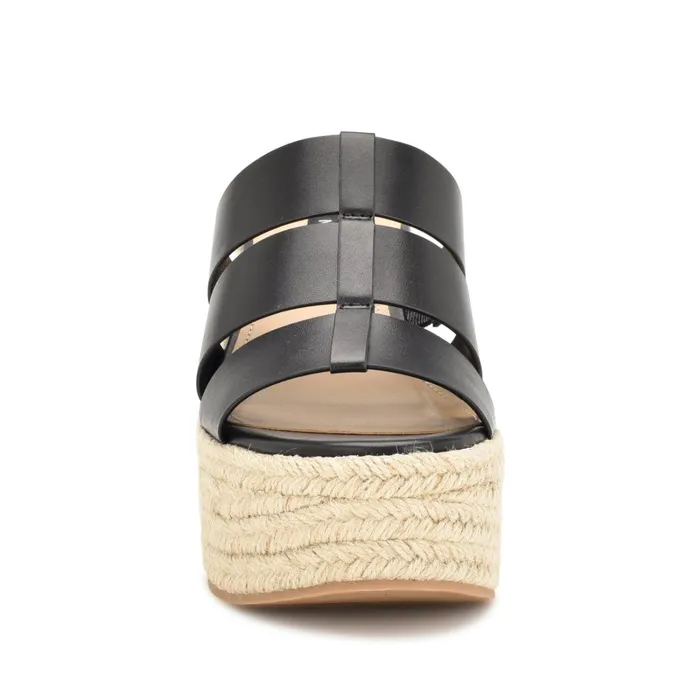 Keran Espadrille Slide Sandals Black Women Nine West Sandals Keran Espadrille Slide Sandals Black Women Nine West Sandals
