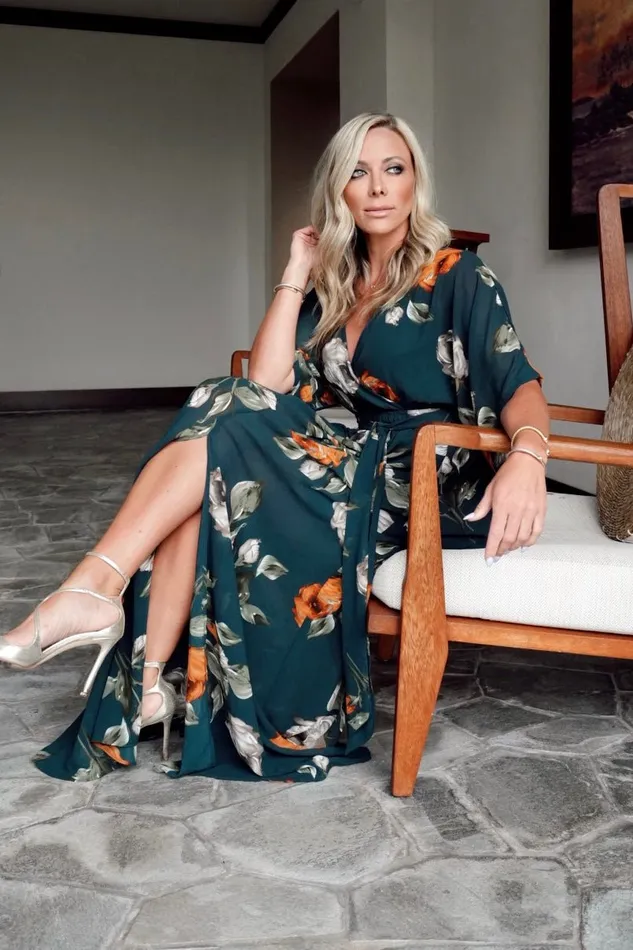Kia Kimono Maxi Dress Deep Topaz Floral Women Baltic Born Mother Of The Bride Kia Kimono Maxi Dress Deep Topaz Floral Women Baltic Born Mother Of The Bride