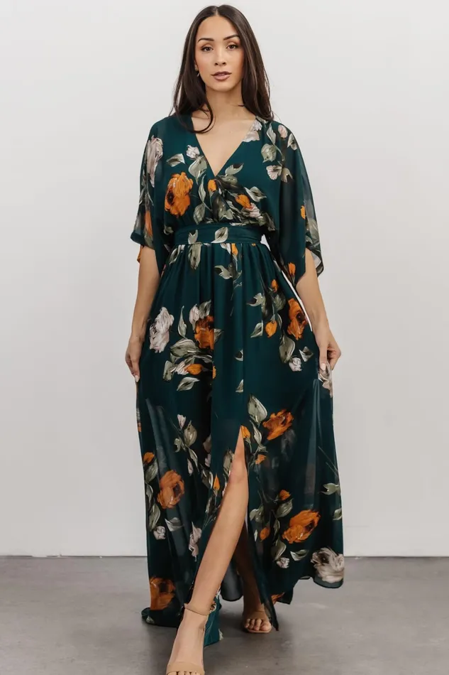 Kia Kimono Maxi Dress Deep Topaz Floral Women Baltic Born Mother Of The Bride Kia Kimono Maxi Dress Deep Topaz Floral Women Baltic Born Mother Of The Bride