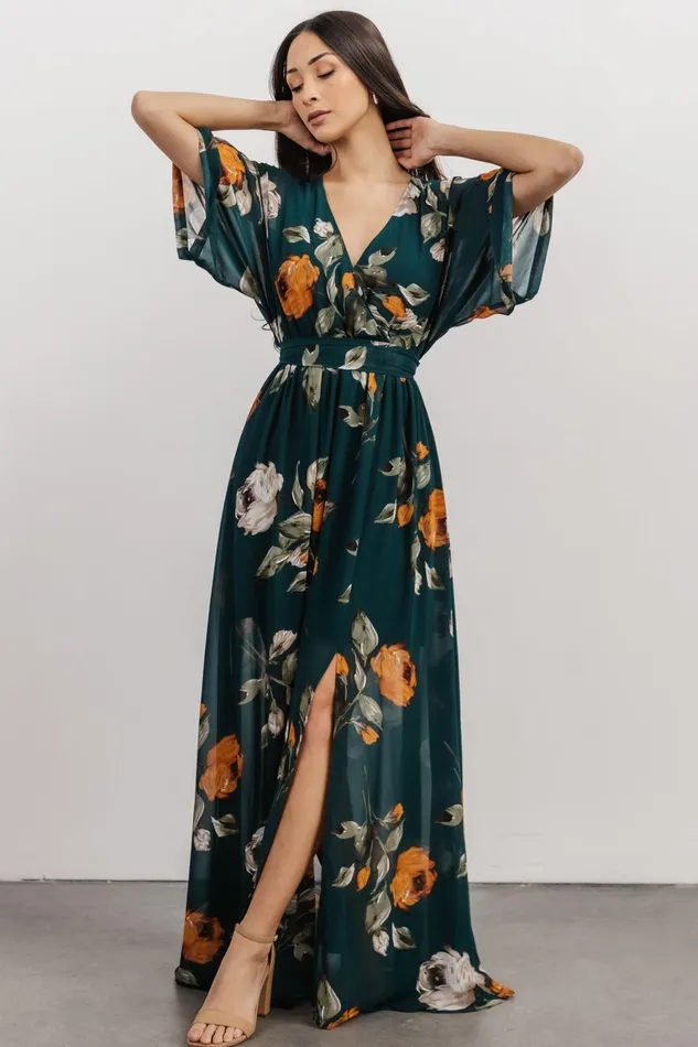 Kia Kimono Maxi Dress Deep Topaz Floral Women Baltic Born Mother Of The Bride Kia Kimono Maxi Dress Deep Topaz Floral Women Baltic Born Mother Of The Bride