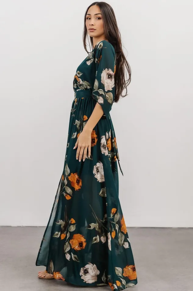 Kia Kimono Maxi Dress Deep Topaz Floral Women Baltic Born Mother Of The Bride Kia Kimono Maxi Dress Deep Topaz Floral Women Baltic Born Mother Of The Bride