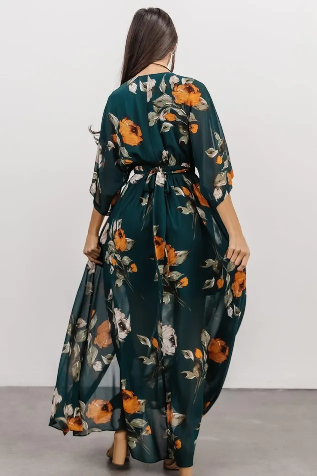 Kia Kimono Maxi Dress Deep Topaz Floral Women Baltic Born Mother Of The Bride Kia Kimono Maxi Dress Deep Topaz Floral Women Baltic Born Mother Of The Bride